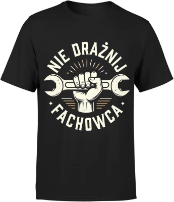 Nie drażnij fachowca mechanika klucz warsztat naprawa auto silnik serwis retro Męska koszulka