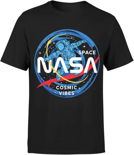 NASA kosmos astronauta space cosmic vibes galaktyka planety gwiazdy futurystyczny styl Męska koszulka 