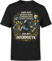 Informatyk programista kodowanie technologia komputer hacker sieci cyber bezpieczeństwo IT pasja Męska koszulka 