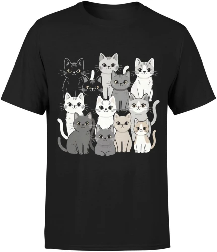 Koty słodkie zwierzęta kociarze zestaw kotek urocze pupile miłośnik kotów styl Męska koszulka 