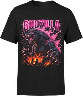 Godzilla neon potwór miasto ogień klimat monster movie kaiju Męska koszulka
