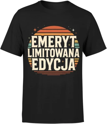 Emeryt limitowana edycja retro zachód słońca styl vintage klasyczny chill vibe Męska koszulka