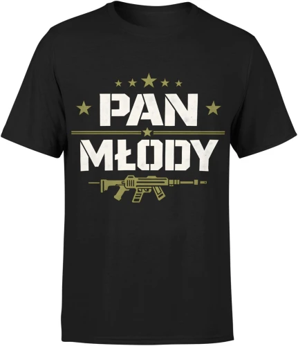 Pan młody gwiazdy styl militarny wieczór kawalerski ekipa ślubna party vibe Męska koszulka 