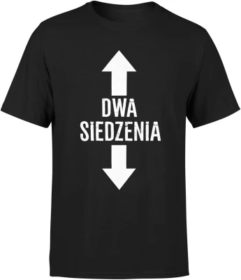 Dwa siedzenia strzałki góra dół humor śmieszny motyw Męska koszulka