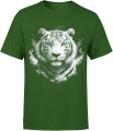 Biały tygrys potężny drapieżnik oczy lodu dzika natura siła elegancja zwierzę Męska koszulka 