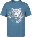 Biały tygrys potężny drapieżnik oczy lodu dzika natura siła elegancja zwierzę Męska koszulka 