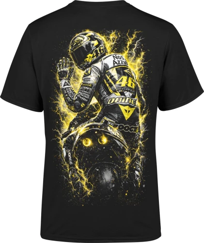 Motocykl sportowy 46 energia prędkość tor wyścigowy adrenalina dynamiczny styl moto Męska koszulka color:#000000