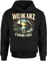 Wędkarz z krwi i kości jezioro ryba zachód słońca pasja hobby natura relaks Męska bluza z kapturem 
