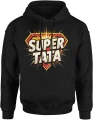 Super tata bohater rodzina siła ojciec komiks styl hero Męska bluza z kapturem 