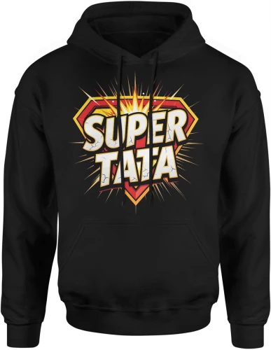 Super tata bohater rodzina siła ojciec komiks styl hero Męska bluza z kapturem 