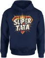 Super tata bohater rodzina siła ojciec komiks styl hero Męska bluza z kapturem 