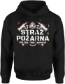 Straż Pożarna Polish Fire Service hełm topory płomienie symbol służby ratowniczej prosty styl Męska bluza z kapturem 