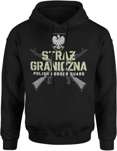 Straż Graniczna Polish Border Guard orzeł godło karabiny skrzyżowane służba graniczna Męska bluza z kapturem 