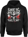 Śmierć Wrogom Ojczyzny czaszka miecze patriotyczny symbol walka honor siła czerwono biała Męska bluza z kapturem 