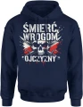 Śmierć Wrogom Ojczyzny czaszka miecze patriotyczny symbol walka honor siła czerwono biała Męska bluza z kapturem 