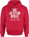 Nie jestem niski jestem w wersji kompaktowej tekst humor wzrost ironia dystans cytat Męska bluza z kapturem 