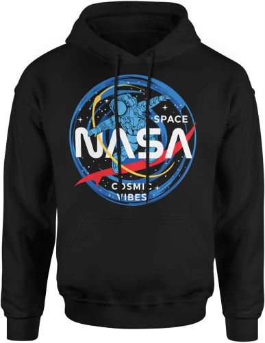 NASA kosmos astronauta space cosmic vibes galaktyka planety gwiazdy futurystyczny styl Męska bluza z kapturem 