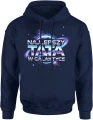 Najlepszy tata w galaktyce kosmos planeta gwiazdy space retro neon styl futurystyczny Męska bluza z kapturem 