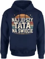 Najlepszy tata na świecie retro zachód słońca vintage styl klasyczny minimalizm Męska bluza z kapturem 