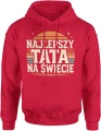 Najlepszy tata na świecie retro zachód słońca vintage styl klasyczny minimalizm Męska bluza z kapturem 