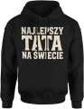 Najlepszy tata na świecie prosty styl typografia klasyczna elegancka minimalistyczna Męska bluza z kapturem 