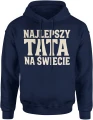 Najlepszy tata na świecie prosty styl typografia klasyczna elegancka minimalistyczna Męska bluza z kapturem 