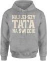 Najlepszy tata na świecie prosty styl typografia klasyczna elegancka minimalistyczna Męska bluza z kapturem 
