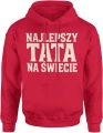 Najlepszy tata na świecie prosty styl typografia klasyczna elegancka minimalistyczna Męska bluza z kapturem 
