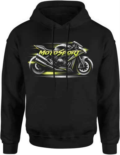 Motocykl sportowy szybka jazda motosport adrenalina tor wyścigowy dynamiczny styl rider Męska bluza z kapturem 