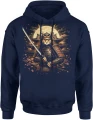 Kot samuraj katana Japonia wojownik honor styl orientalny sztuka walki klimat retro Męska bluza z kapturem 