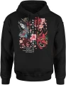 Japoński demon oni gejsza maska sakura kultura japonia samuraj klimat azjatycki styl artystyczny Męska bluza z kapturem 