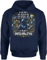 Informatyk programista kodowanie technologia komputer hacker sieci cyber bezpieczeństwo IT pasja Męska bluza z kapturem 