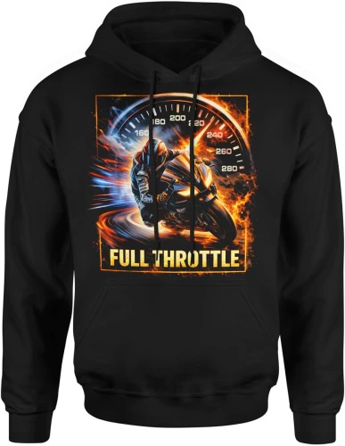 Motocykl sportowy prędkość licznik racing szybka jazda tor wyścigowy rider Męska bluza z kapturem 