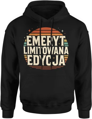 Emeryt limitowana edycja retro zachód słońca styl vintage klasyczny chill vibe Męska bluza z kapturem