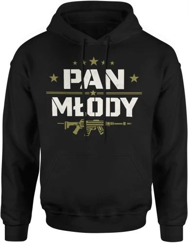 Pan młody gwiazdy styl militarny wieczór kawalerski ekipa ślubna party vibe Męska bluza z kapturem 