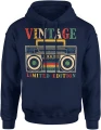 Retro radio kasetowe lata 80 vintage styl oldschool muzyka klimat analog limitowana edycja Męska bluza z kapturem 