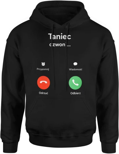Taniec dzwoni odbierz humor impreza zabawa parkiet klub styl meme telefon motyw Męska bluza z kapturem 