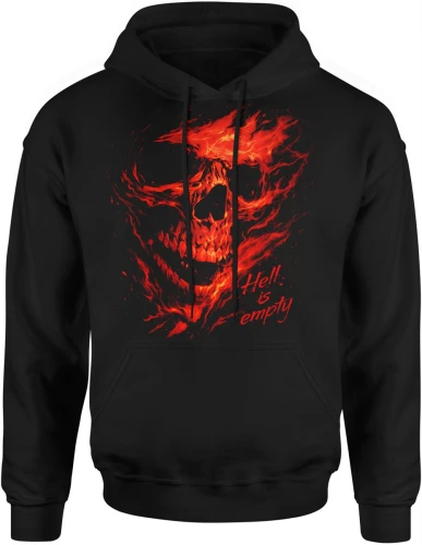 Płonąca czaszka ogień piekło dark horror demon strach mroczny klimat hell fire Męska bluza z kapturem 