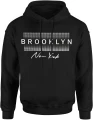 Brooklyn new york miasto usa streetwear urban styl typografia Męska bluza z kapturem 