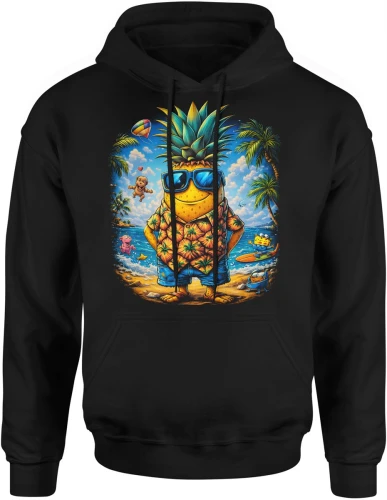 Ananas wakacje plaża lato tropiki śmieszny owoc hawaje chill surfing humor styl Męska bluza z kapturem 