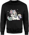 Jednorożec czytający książkę pastel kawaii fantasy magia gwiazdy cute Męska bluza 
