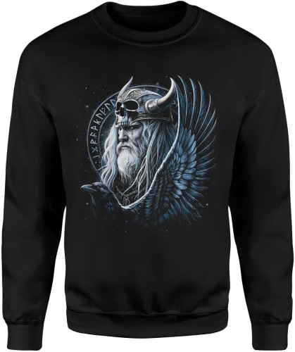 Wiking wojownik nordycki czaszka kruk runy mitologia nordic dark fantasy Męska bluza 