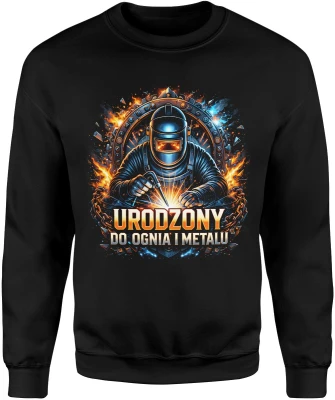Spawacz praca metal iskry warsztat fachowiec stal ogień przemysł Męska bluza