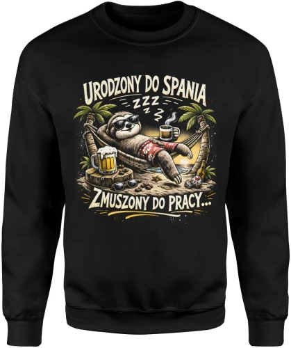 Lenistwo relaks hamak plaża chill kawa piwo wakacje odpoczynek Męska bluza 