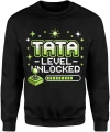 Tata level unlocked pixel art joystick gaming retro konsola Męska bluza 