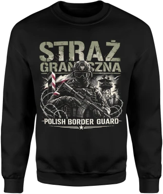 Straż Graniczna Polish Border Guard żołnierz karabin granica patrol bezpieczeństwo służba Męska bluza