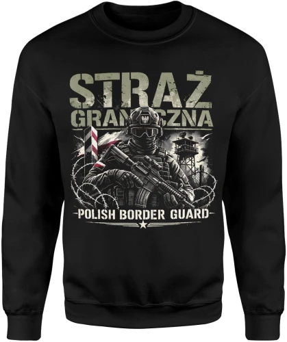 Straż Graniczna Polish Border Guard żołnierz karabin granica patrol bezpieczeństwo służba Męska bluza 