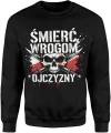 Śmierć Wrogom Ojczyzny czaszka miecze patriotyczny symbol walka honor siła czerwono biała Męska bluza 