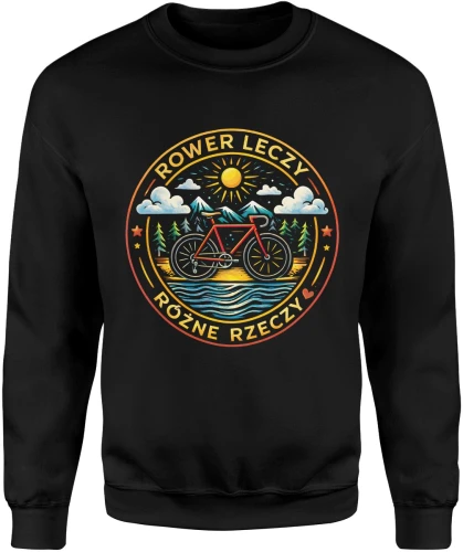 Rower góry natura słońce las jezioro przygoda turystyka outdoor pasja jazda krajobraz Męska bluza 