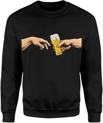 Ręce stworzenie piwo humor parodia sztuka klasyczna impreza Męska bluza